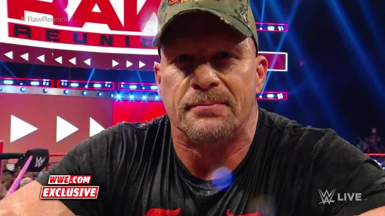 'Stone Cold' Steve Austin led his fellow superstars and the WWE fans in continuing to celebrate the big Raw Reunion after the show’s conclusion
