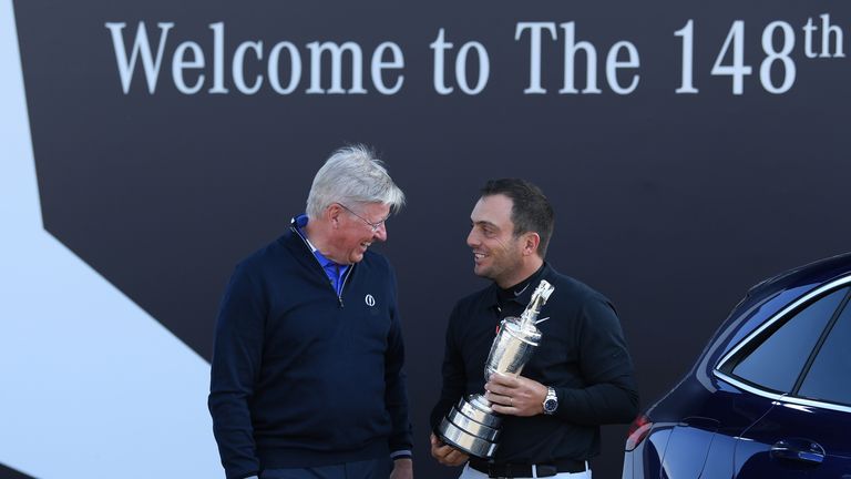 Reigning champion Francesco Molinari returned the Claret Jug to Martin Slumbers, chief executive of the R&A, on Monday