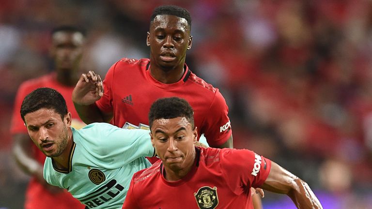 Manchester United's Jesse Lingard in action against Inter