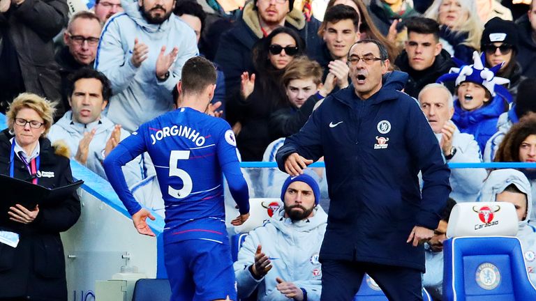 Jorginho se convirtió en una figura impopular junto al anterior entrenador del Chelsea Maurizio Sarri la temporada pasada