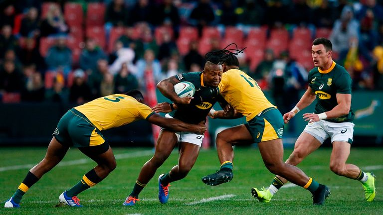 S'bu Nkosi was one of South Africa's try-scorers against Australia