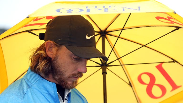 Fleetwood battled against the elements at Royal Portrush