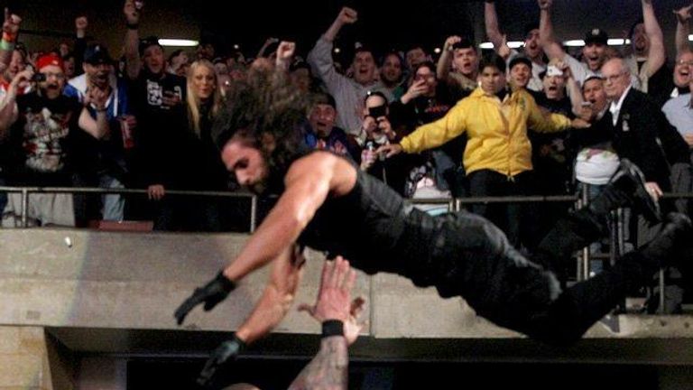 We head back to Extreme Rules 2014 when Seth Rollins produced this wild dive during The Shield's match with Evolution