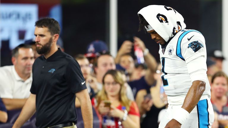 Newton was forced to leave Carolina's preseason game against New England