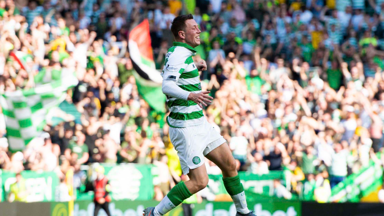 McGregor celebrates his strike against Hearts