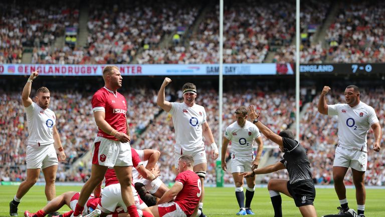 Joe Cokanasiga burrowed his way over for England's second try