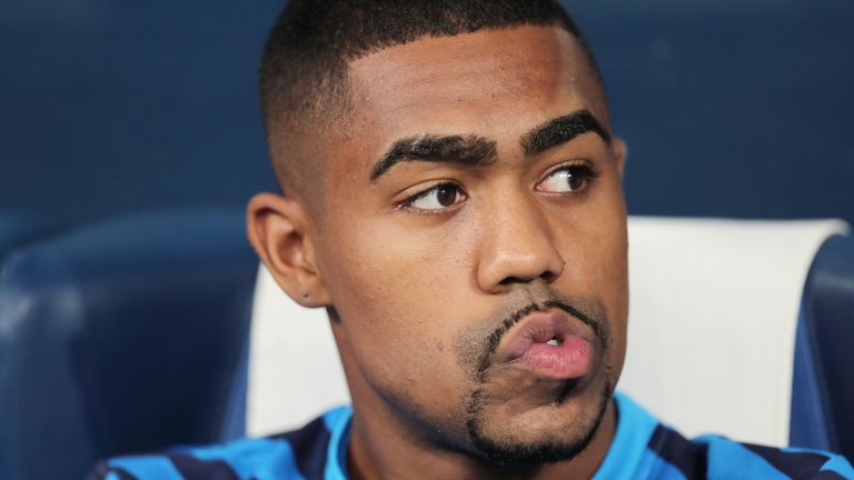 Malcolm on the bench during the match between Zenit St Petersburg and Krasnodar at the Gazprom Arena