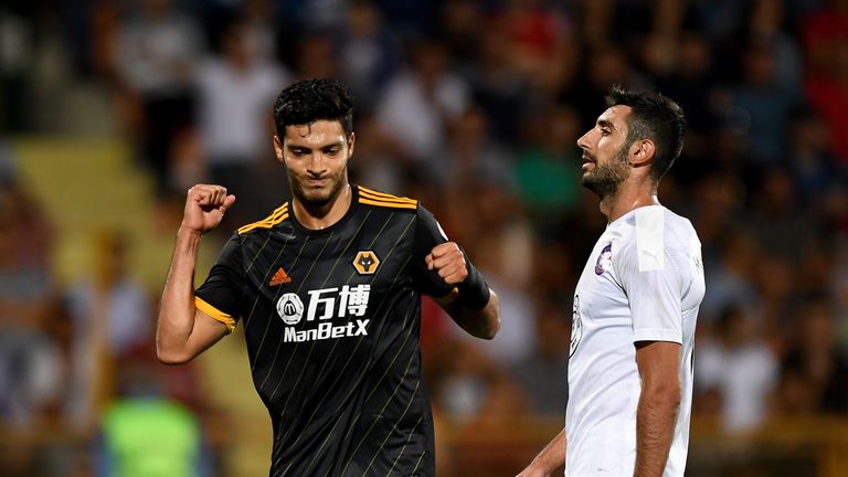 Raul Jimenez scored two goals in Wolves' 4-0 first-leg win over Pyunik