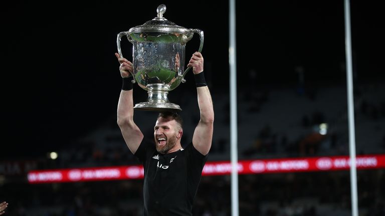 New Zealand skipper Kieran Read lifts the Bledisloe Cup in Auckland - a trophy Australia have failed to win since 2002