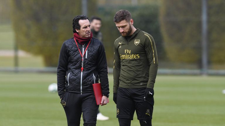Unai Emery says he told Shkodran Mustafi he had a clean start this season