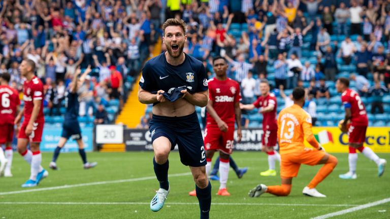 Kilmarnock's Stephen O'Donnell celebrates his equaliser against Rangers last weekend