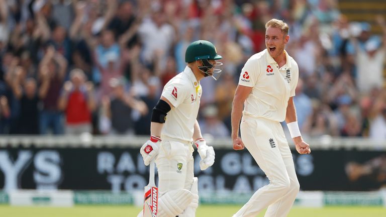 Stuart Broad dismissed David Warner seven times out of 10 in the series