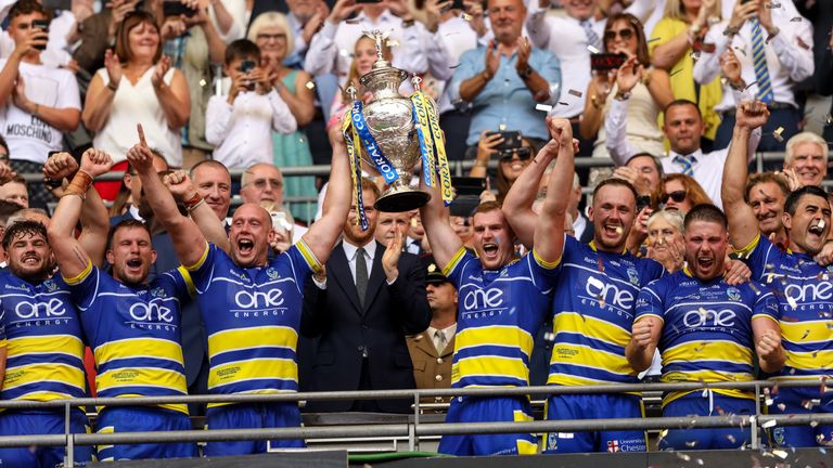 Watch highlights as Warrington Wolves defeated St Helens 18-4 at Wembley to lift the Challenge Cup.