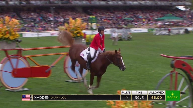 Watch how Beezie Madden became the first woman Rolex Live Grand Slam contender on board Darry Lou