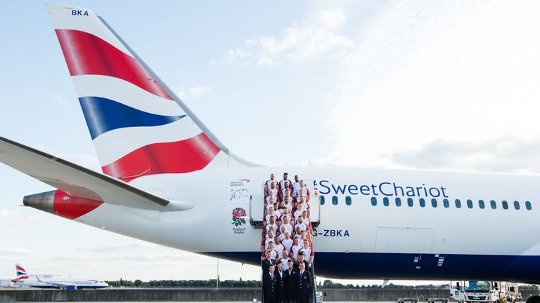 England's rugby players left Heathrow on Sunday for their World Cup adventure in Japan