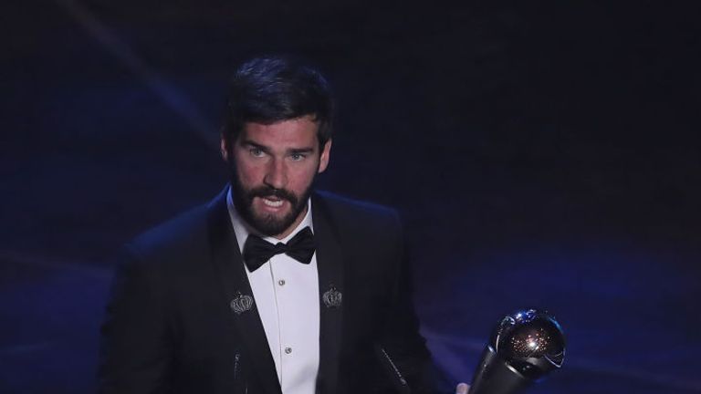 Alisson picked up the Best FIFA Men's Goalkeeper of the Year award