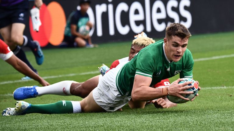 Garry Ringrose went over for the opening try of the Test