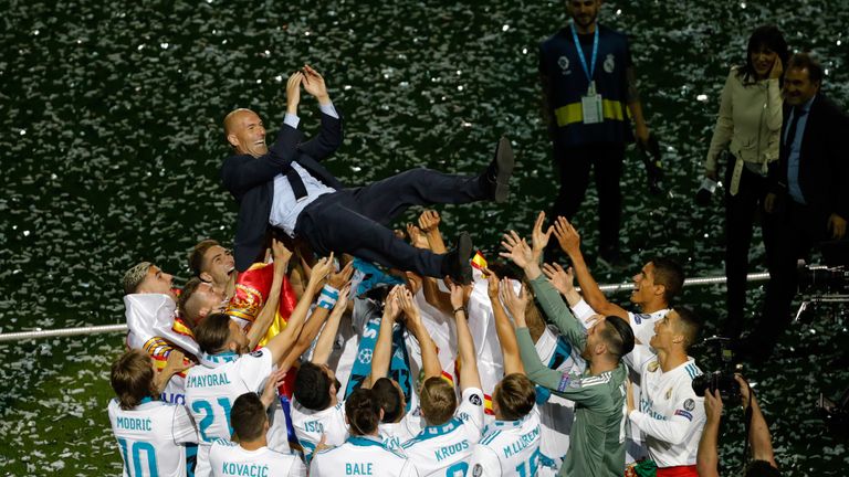 Zidane won three successive Champions League titles with Real Madrid
