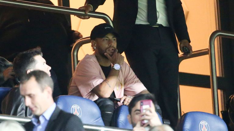 Neymar served the first of his two-match Champions League ban in PSG's 3-0 win over Real Madrid
