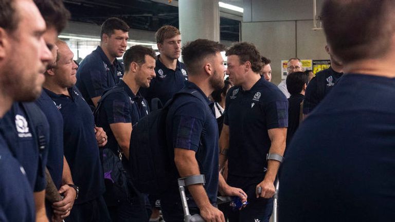 Ali Price leaves Tokyo with crutches and a protective boot