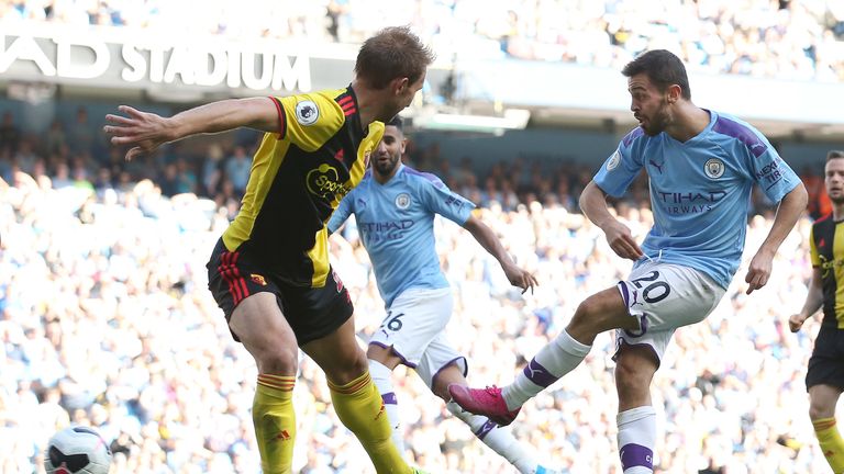 Bernardo Silva completed his first top-flight hat-trick on the hour