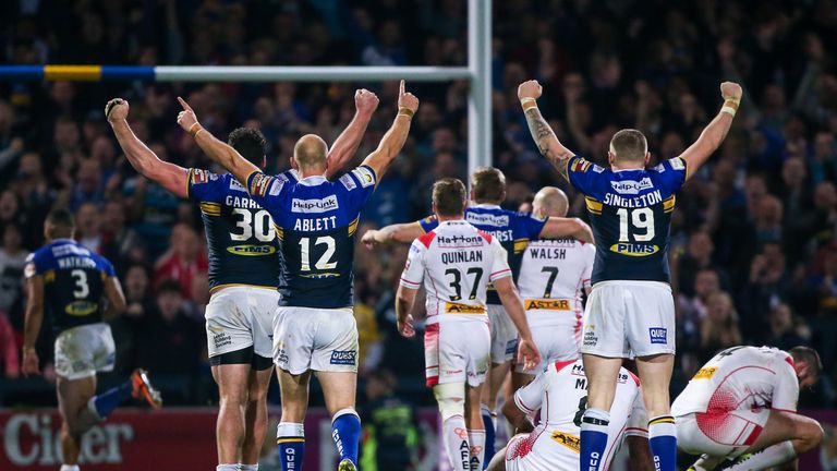 Leeds denied St Helens in the 2015 Super League play-offs