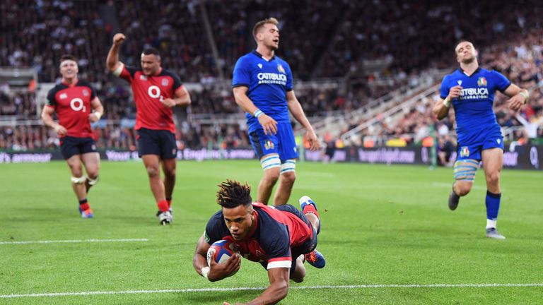 Anthony Watson rounded off the England try scoring with a fourth late on