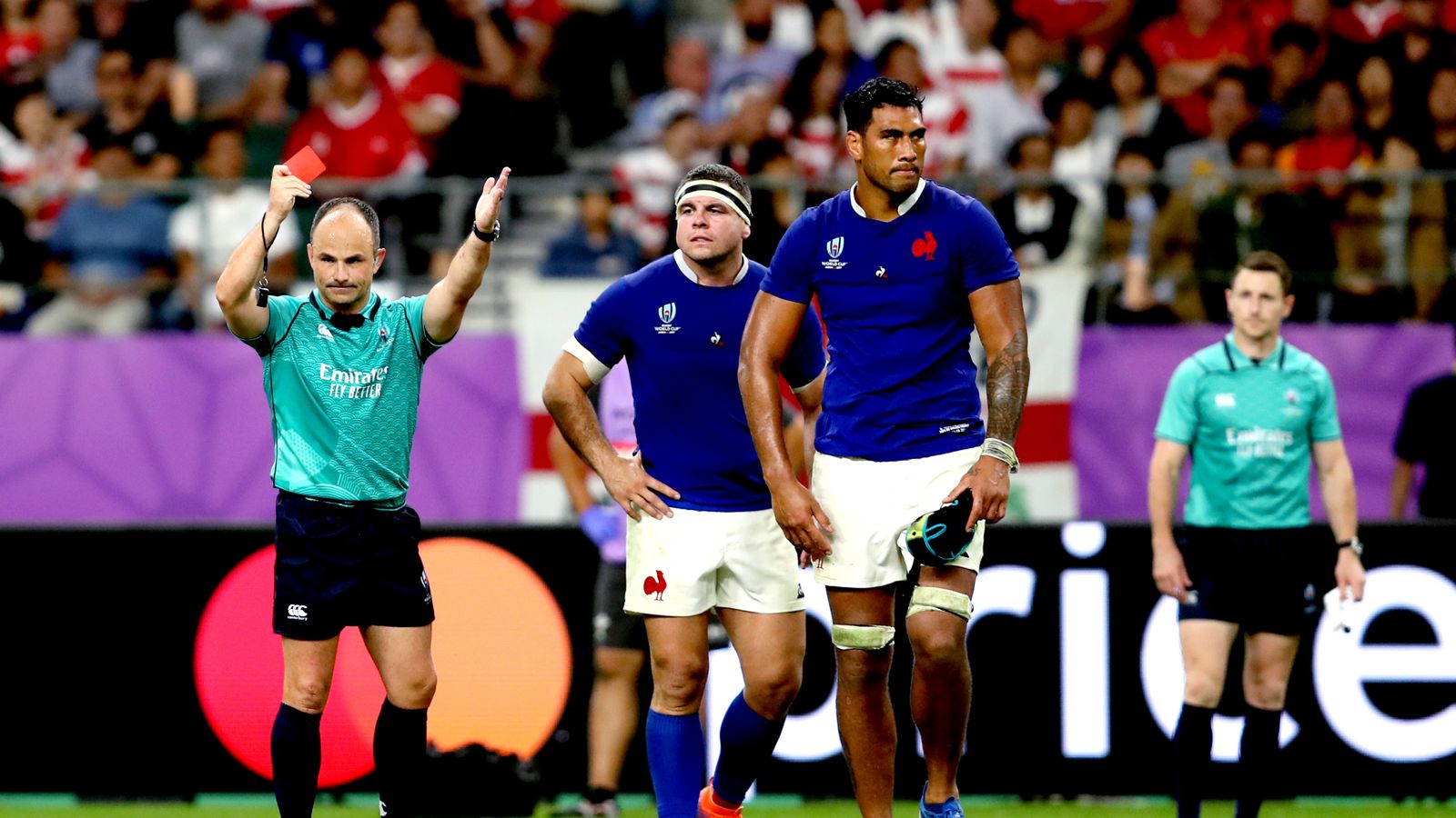 Rugby World Cup referee Jaco Peyper mocks France elbow red card after