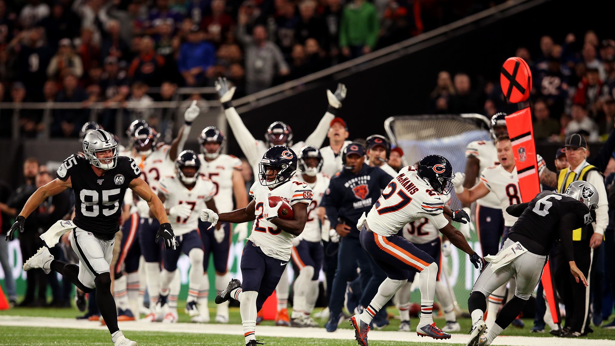 Tottenham Hotspur put their pitch away for the weekend to accommodate NFL's  Chicago Bears-Oakland Raiders game