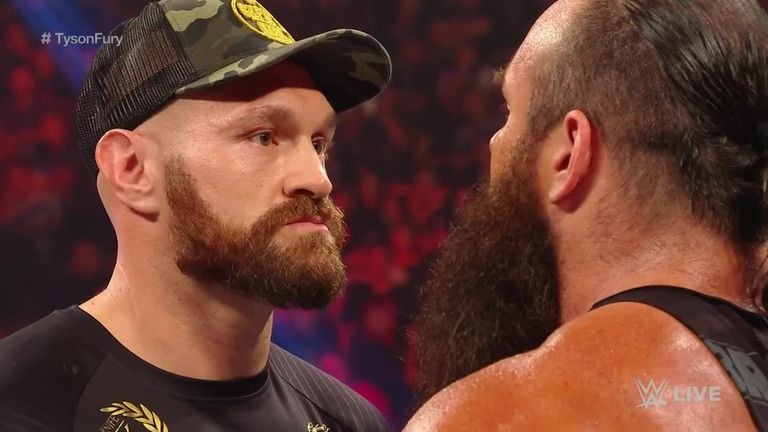 Boxing champion Tyson Fury and WWE superstar Braun Strowman were involved in a huge pull-apart brawl on Raw