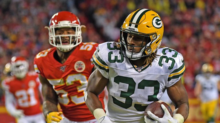 Aaron Jones had a huge night on the ground and through the air