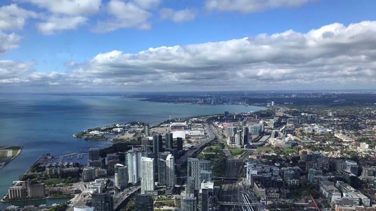 The view from the top of the CN Tower
