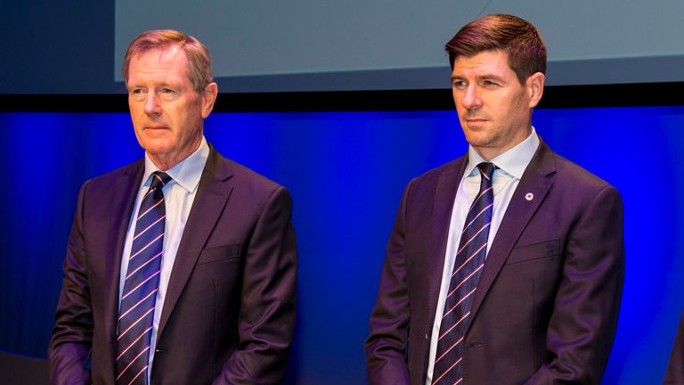 Rangers chairman Dave King with manager Steven Gerrard