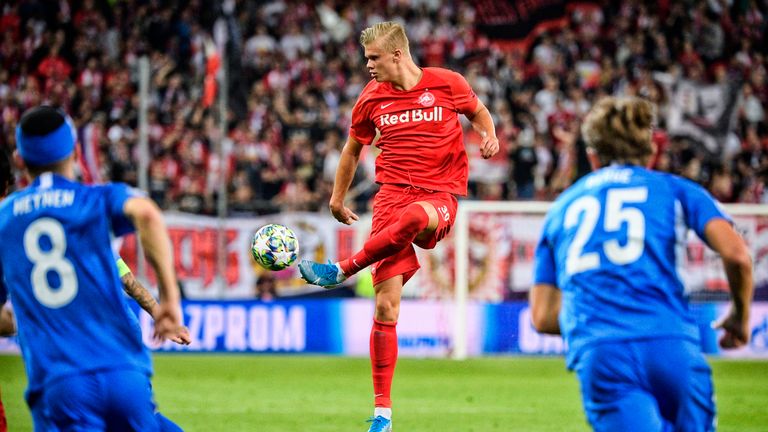 Haaland has scored 17 goals in 10 games for RB Salzburg this season