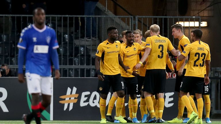 Young Boys celebrate Roger Assale's equaliser