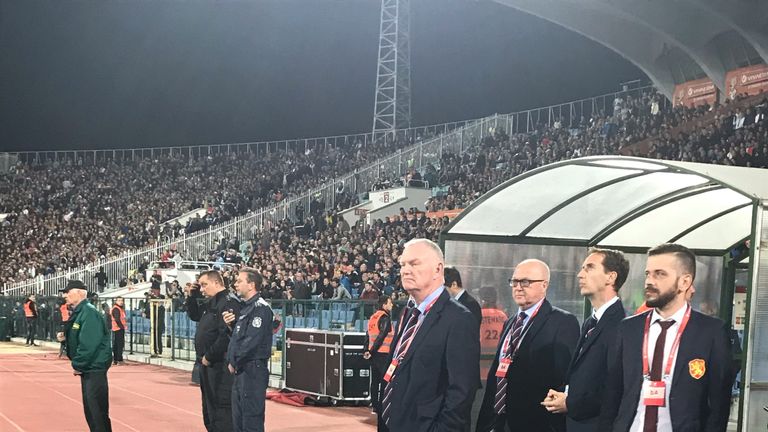FA chairman Greg Clarke was pitchside in Sofia during the second half