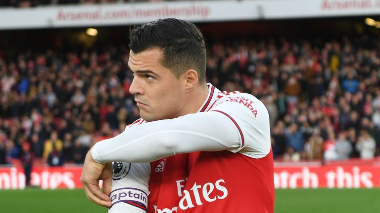 Granit Xhaka was stripped of the Arsenal captaincy by boss Unai Emery