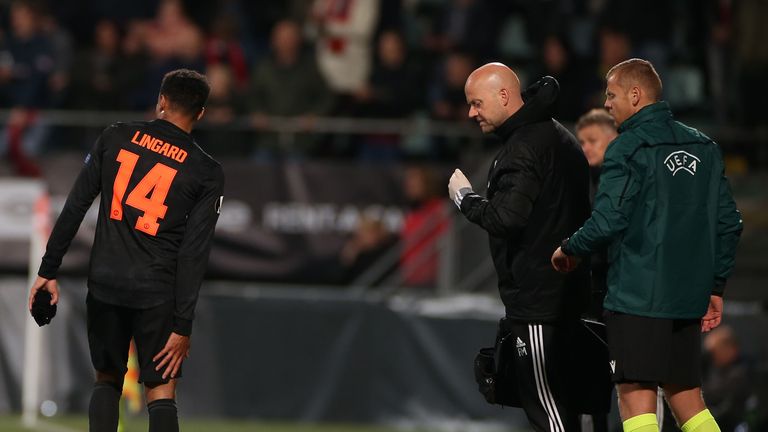 Jesse Lingard limped off during United's draw with AZ Alkmaar earlier this month