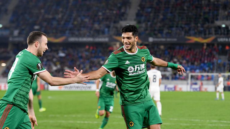 Raul Jimenez scored from the spot to give Wolves a 2-1 win at Slovan Bratislava last month
