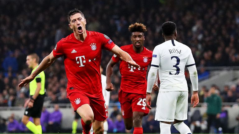 Lewandowski anotó en la victoria 7-2 del Bayern de Múnich en el Tottenham