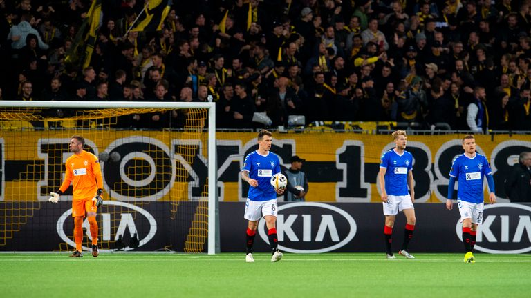 Rangers were beaten by Young Boys late on in their previous Europa League outing