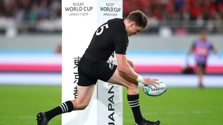 Beauden Barrett cut a super line to stroll over for the All Blacks' second 