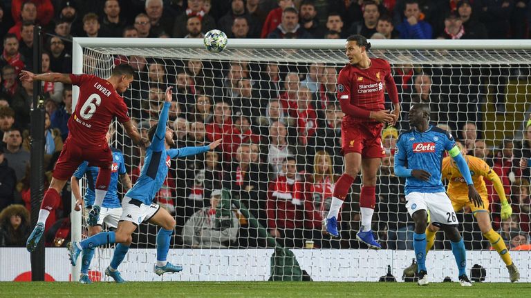 Lovren's goal earned Liverpool a draw against Napoli