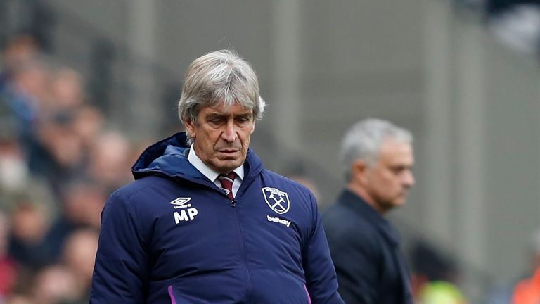 Manuel Pellegrini is under pressure after a dismal run of results at West Ham