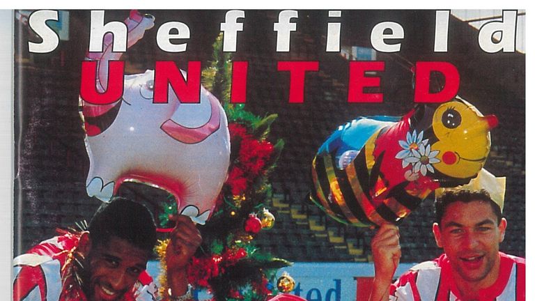 The matchday programme cover for Sheffield United vs Manchester United in 1992
