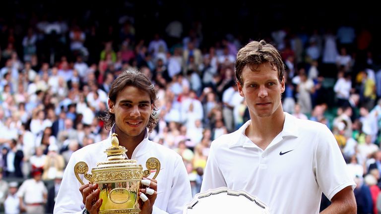 Berdych derrotó a Roger Federer y luego a Novak Djokovic seguidos antes de ser derrotado por Rafael Nadal en Wimbledon en 2010