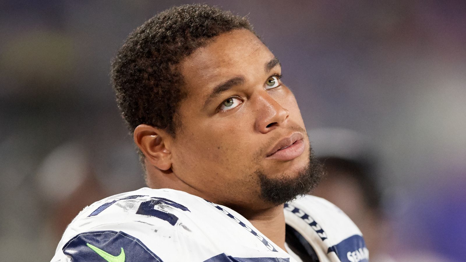 Seattle Seahawks defensive tackle Al Woods (99) reacts after a play during  an NFL football game against the Seattle Seahawks, Sunday, Sept. 18, 2022,  in Santa Clara, Calif. (AP Photo/Scot Tucker Stock