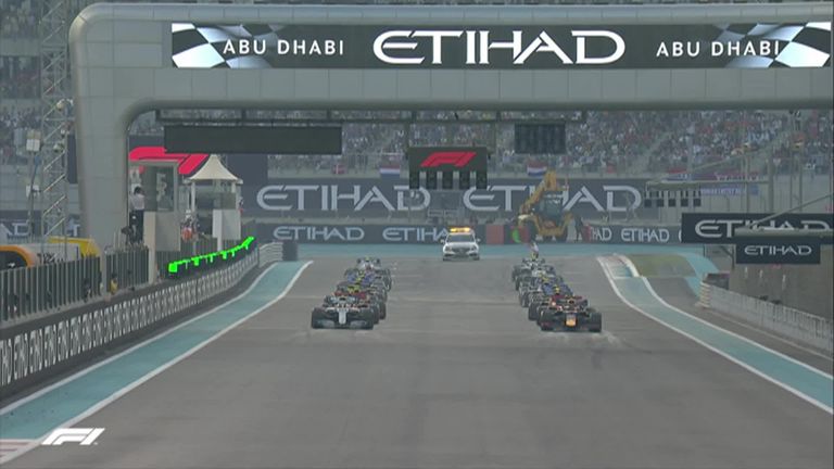 An eventful first lap from the Abu Dhabi GP, as Leclerc overtakes Verstappen for second