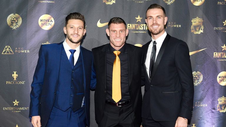 Milner was joined by Adam Lallana and Jordan Henderson at the event