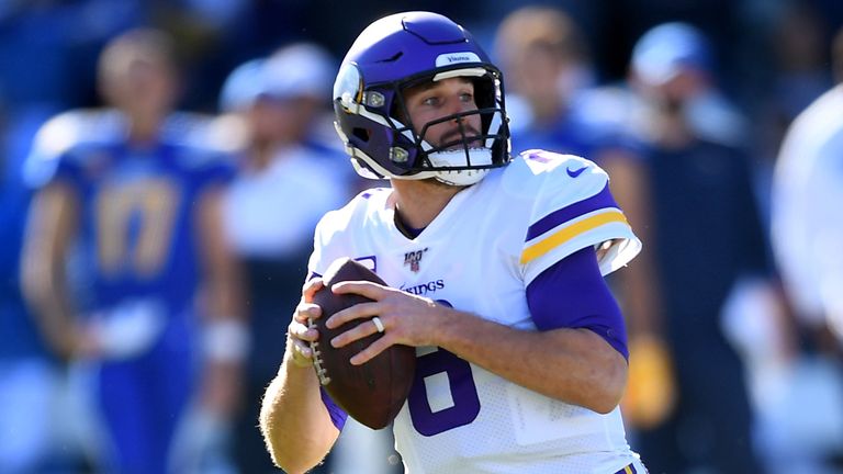 Vikings quarterback Kirk Cousins was 16 of 31 for 122 yards, one touchdown and one interception against the Packers